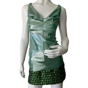 RN CONVERTIBLE Green Metallic Sleeveless Top Size S